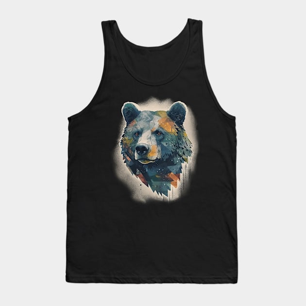 Bear head Tank Top by GreenMary Design